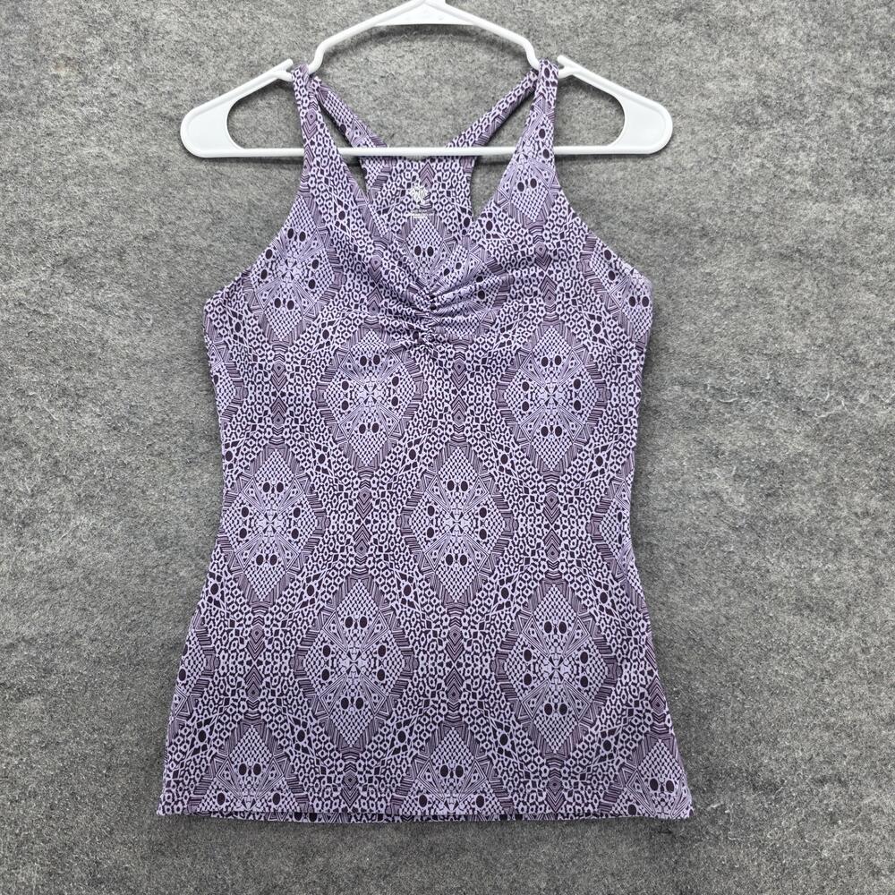 prAna Tank Womens S Purple Basic Strappy Cowl Neck Breathe Slim Activewear